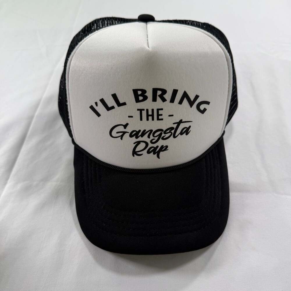 Augusta Sportswear "I'll Bring The Gangsta Rap" Black & White Trucker